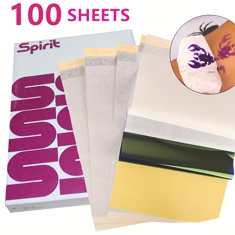 100 Sheets Spirit Stencil Paper for Freehand Tattoo Transfer Made in USA