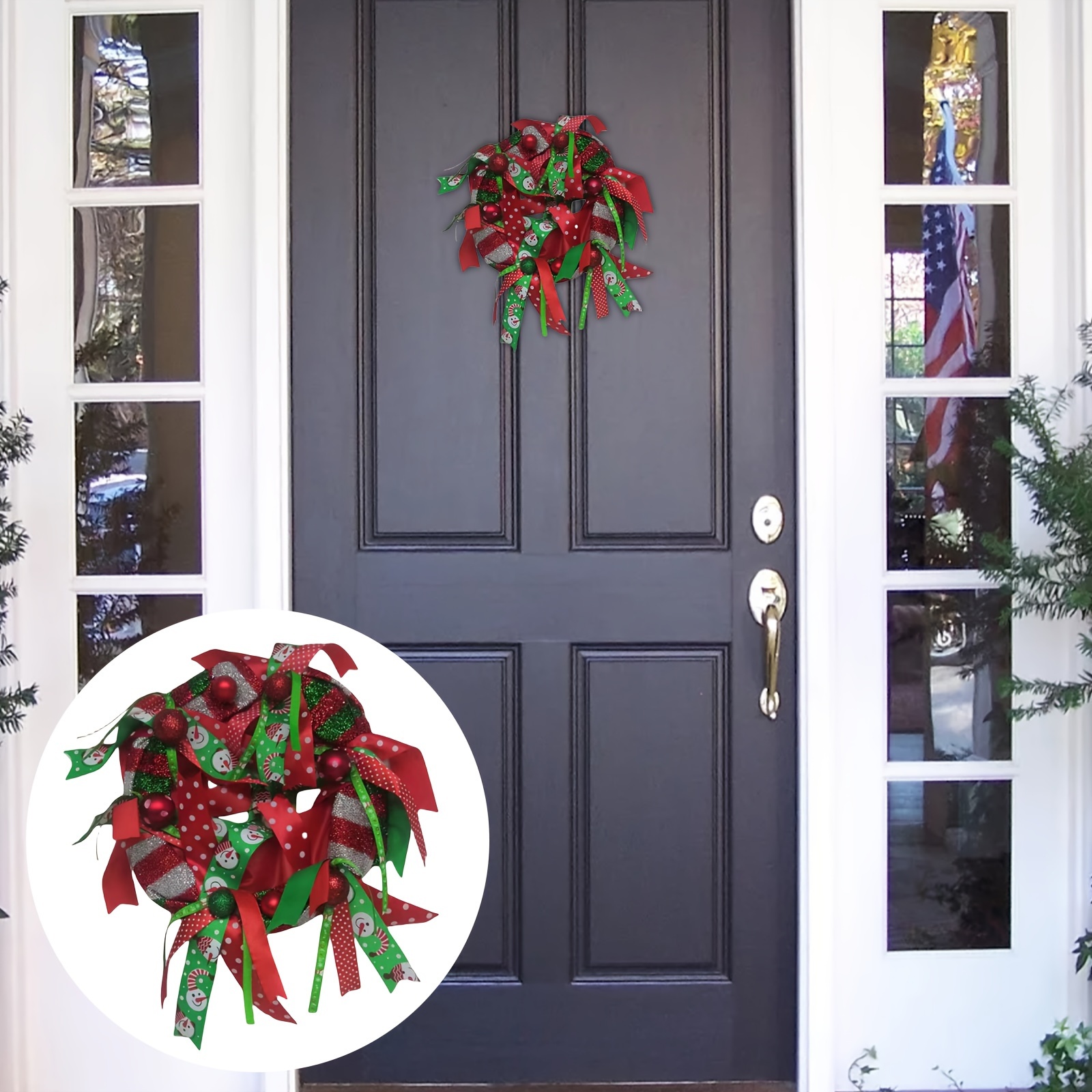 Bells for Wreaths Large Front Door Wreath Christmas Door Wreath Metal Heart  Wreath Lighted Garland for
