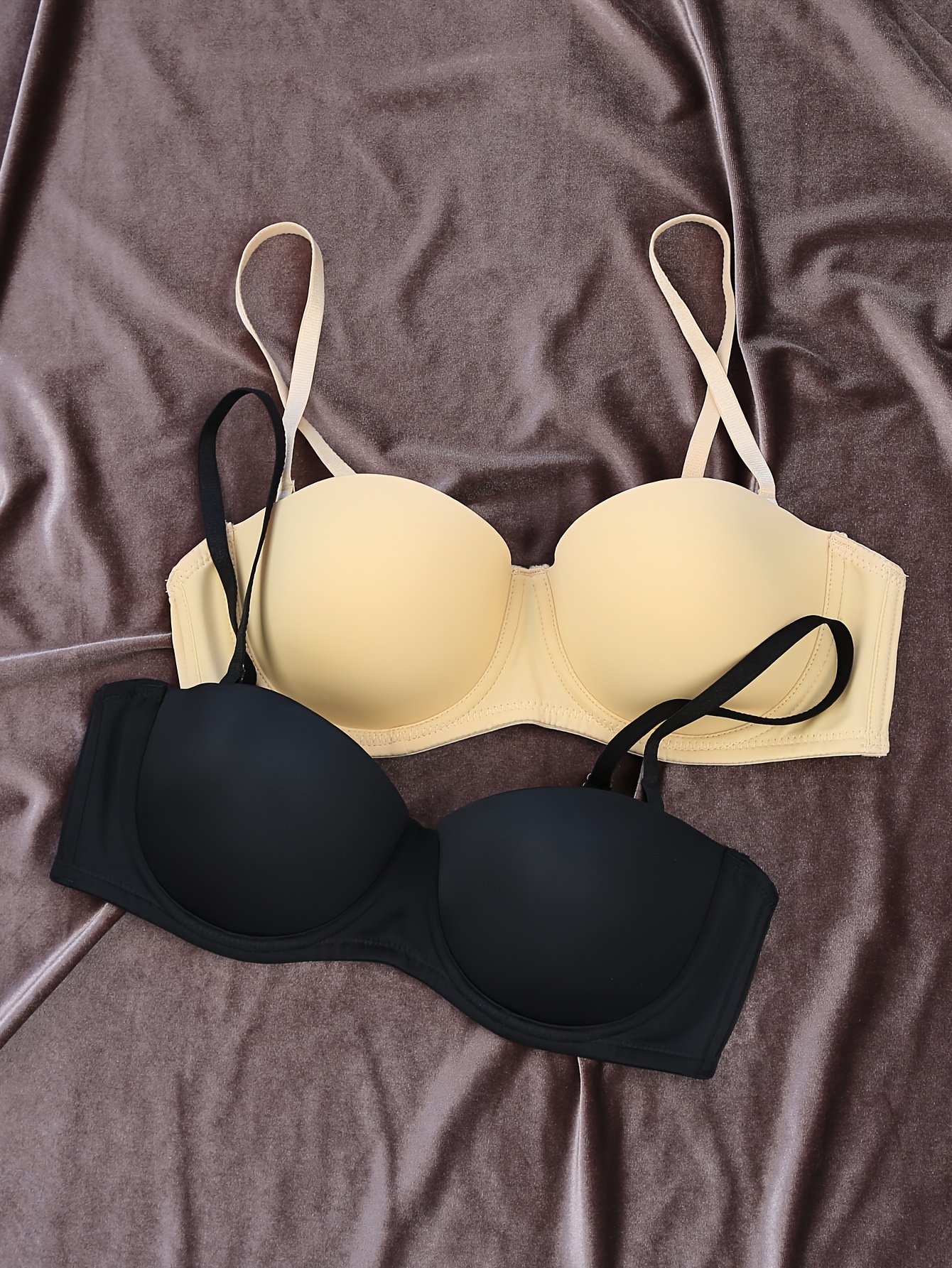 Simple Solid Balconette Bras Comfy Removable Straps T shirt - Temu Canada
