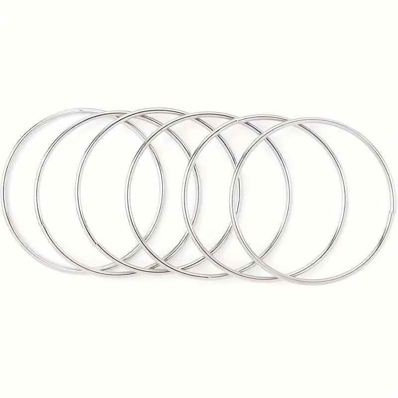 Macrame Rings Silvery Metal Floral Hoop Rings For - Temu