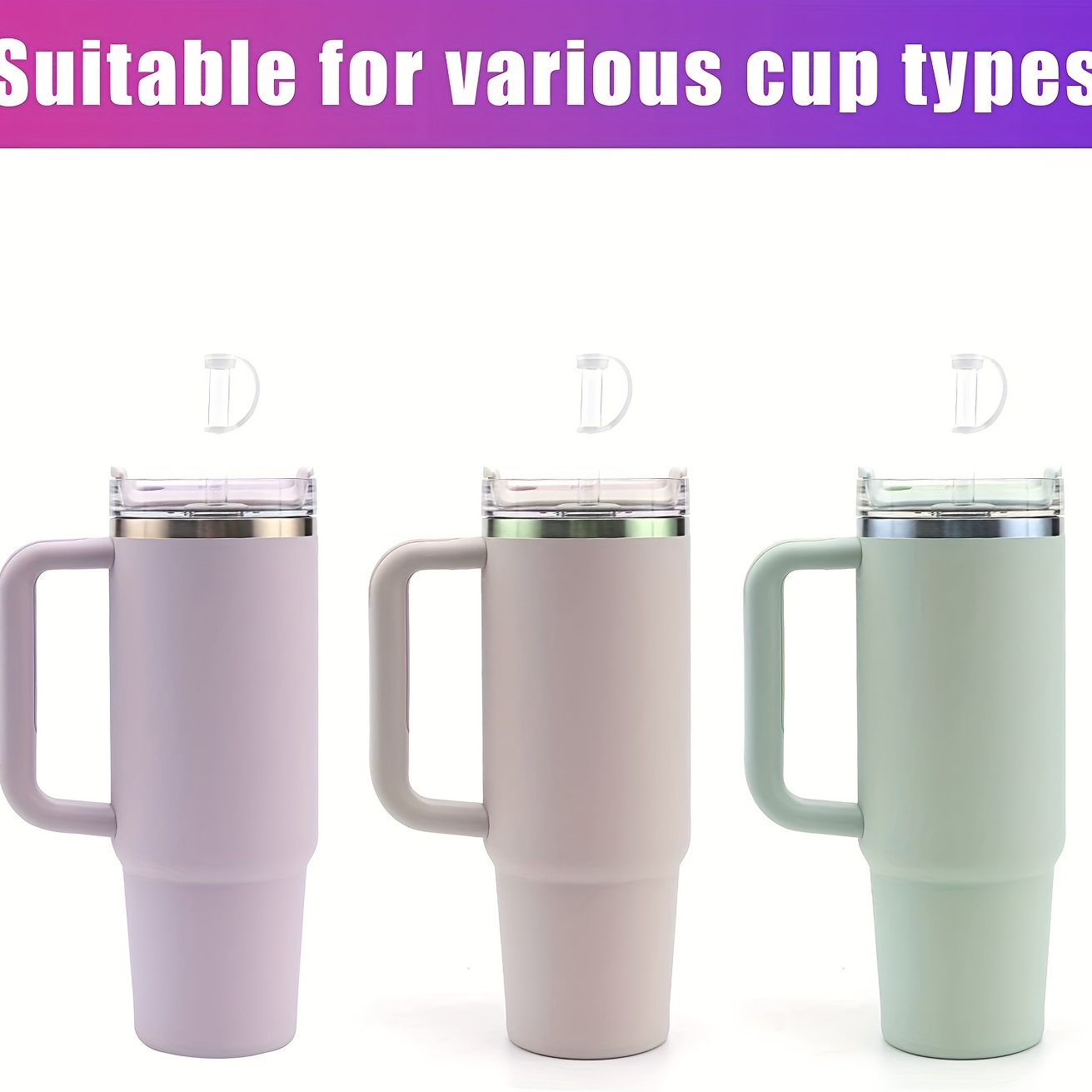 4 Sets Silicone Spill Stopper for Stanley 40/30 oz Quencher H2.0 Tumbler  with Handle including Straw Cover Round Leak Stoppers Square Cup  Accessories