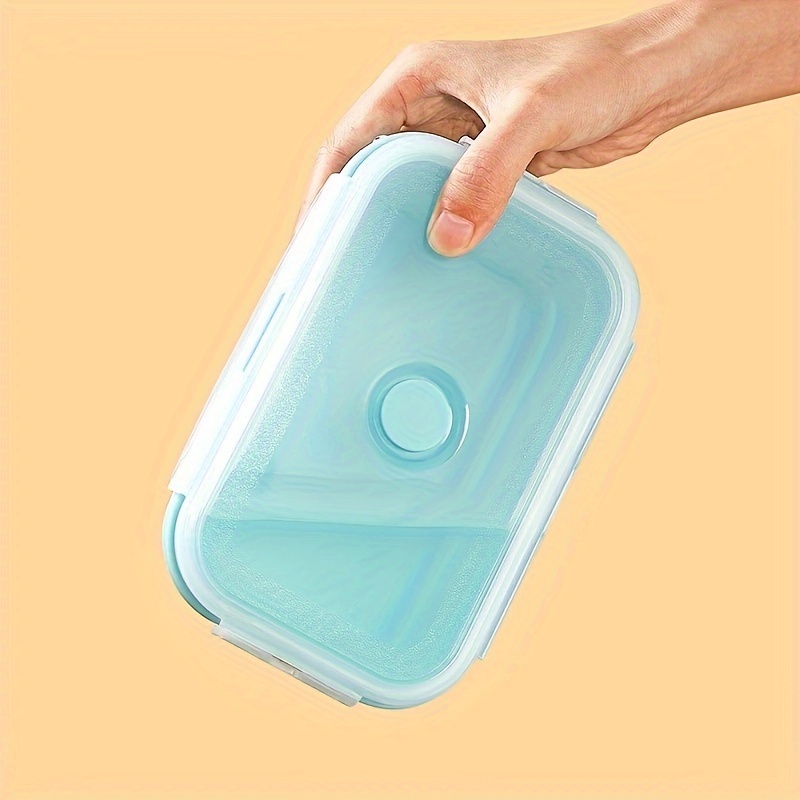 Three compartment Silicone Folding Lunch Box Fresh keeping - Temu