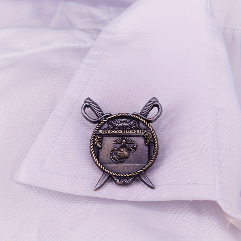1pc Marine Corp Lapel Pin Gift for Her US Military Badge Enamel Pin,Temu