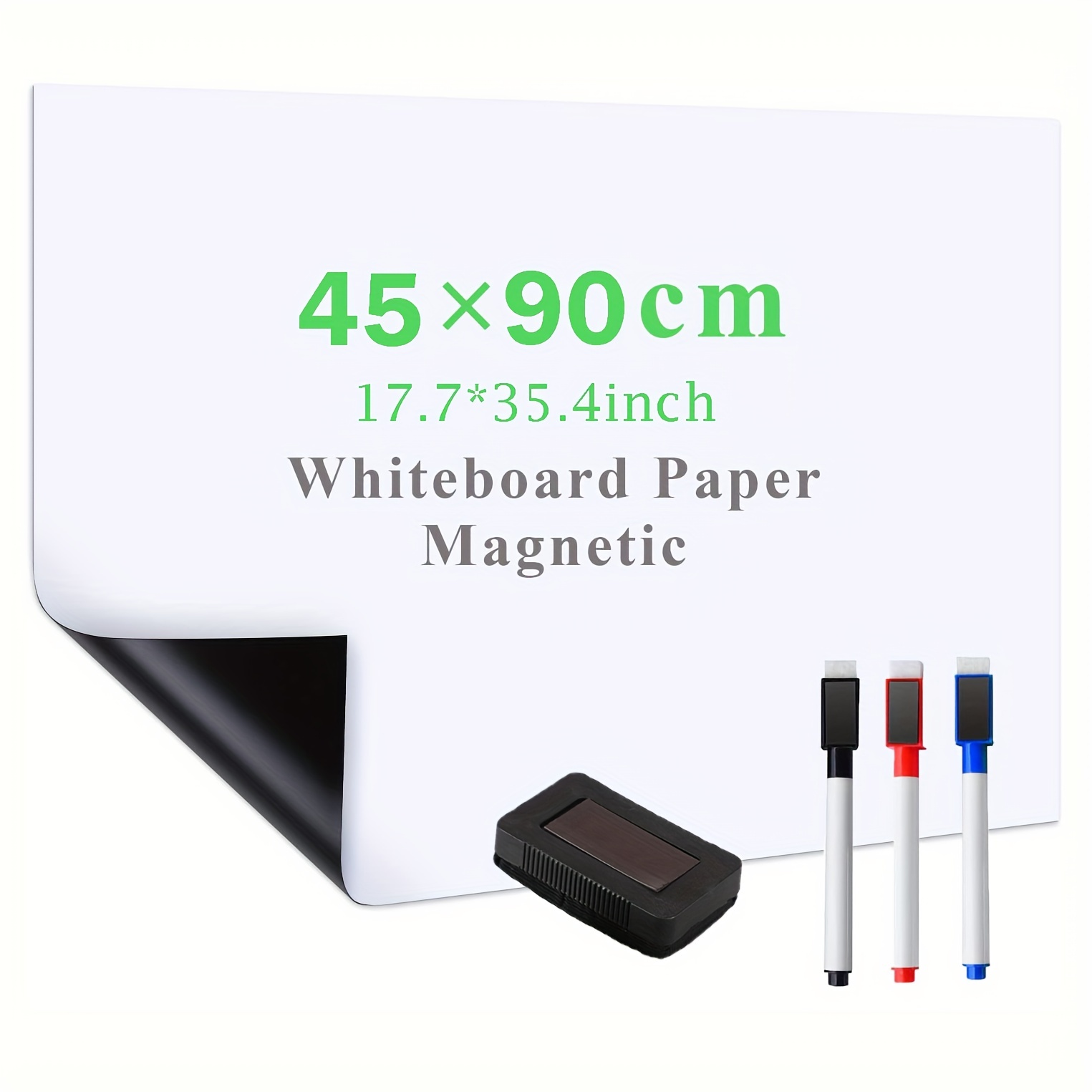 Film magnétique pour tableau blanc 60 x 100 cm, autocollant, blanc