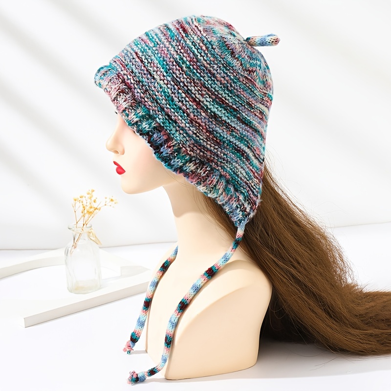 Bonnet en tricot coloré Femme