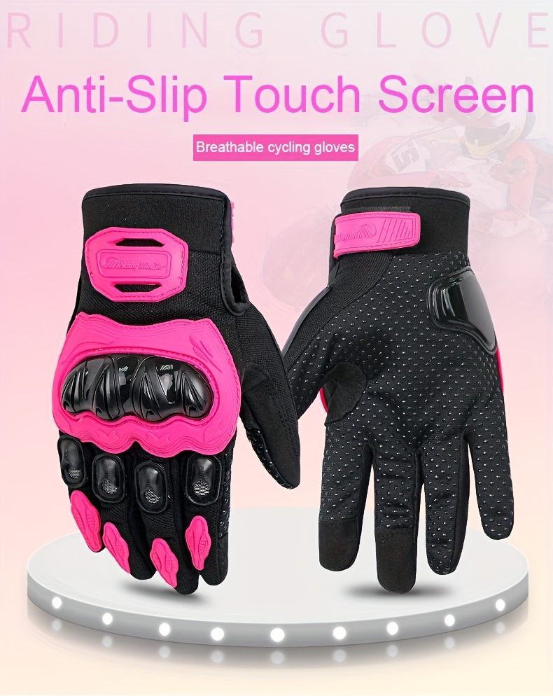 Guantes Carreras Transpirables Antideslizantes Montar En Moto Bicicleta  Aire Libre, Guantes Dedos Completos Motocross Hombres Mujeres - Automotriz  - Temu