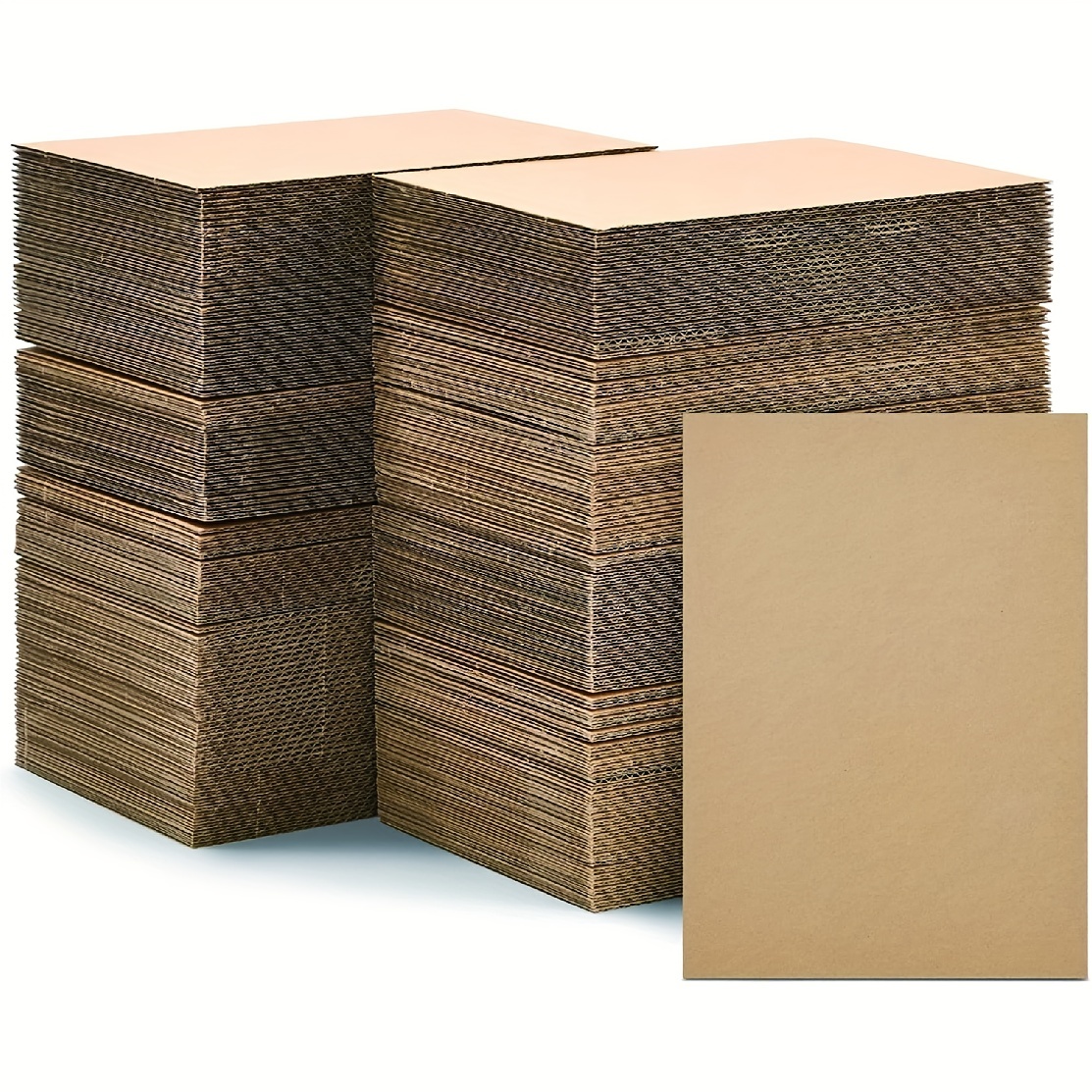 SHEUTSAN 200 Pack 6 x 4 inch Brown Corrugated Cardboard Sheets, 1.5mm Thick Corrugated Cardboard Sheets Pads for Albums Cover, Scrapbook, Printouts