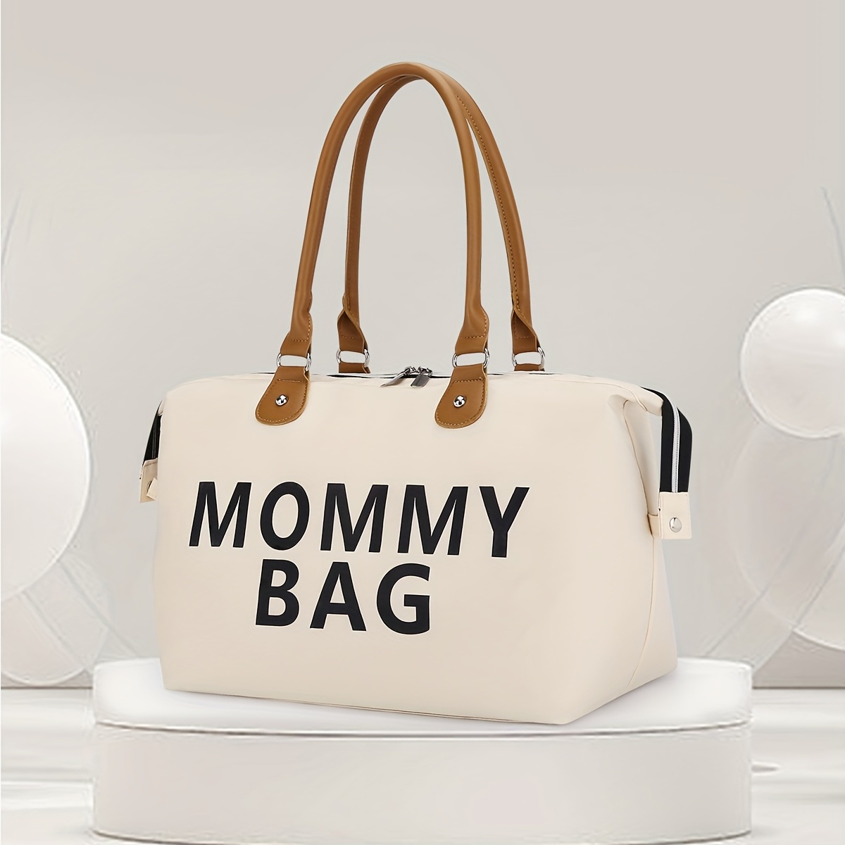 Mommy Bag Set, Letter Print Tote Bag With Clutch Purse & Storage