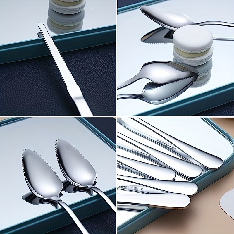 Grapefruit Spoons And Knives Set stainless Steel Grapefruit - Temu