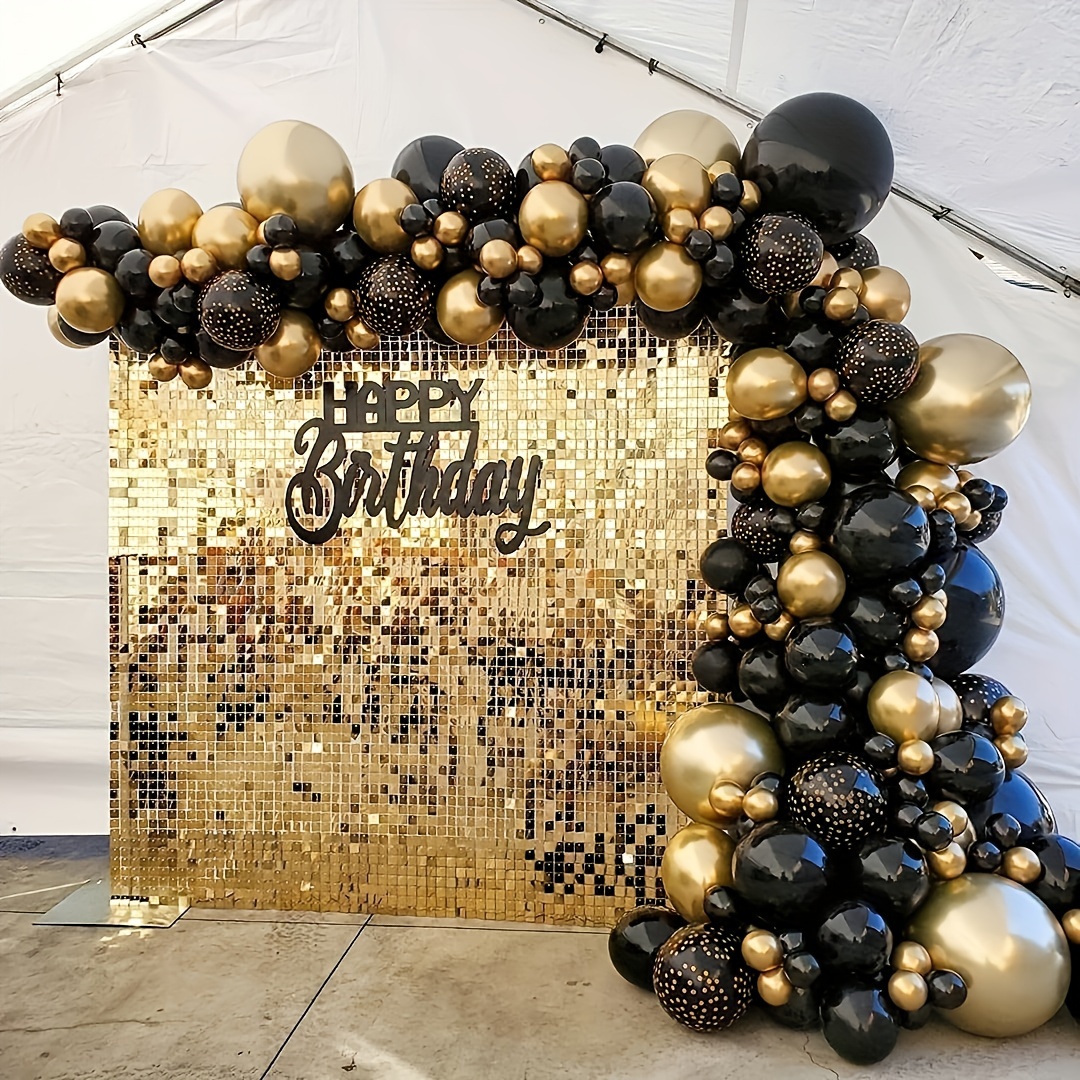  HOUSE OF PARTY Black Shimmer Wall Backdrop - 24 Pcs Square  Sequin Wall Panels Shimmer Backdrop, Wall Decor for Halloween Party  Decorations Indoor or Outdoor, Wedding & Bachelorette Party Supplies :  Electronics