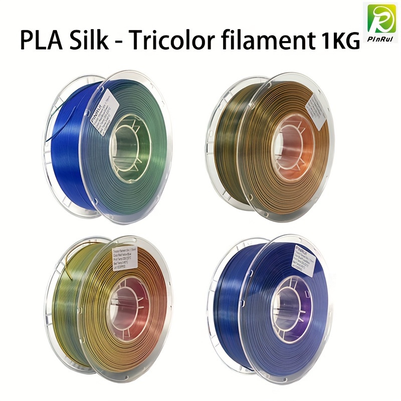 1 x Silk PLA 3D Filament 1.75mm Tricolour Gold & Red & Black - 1KG