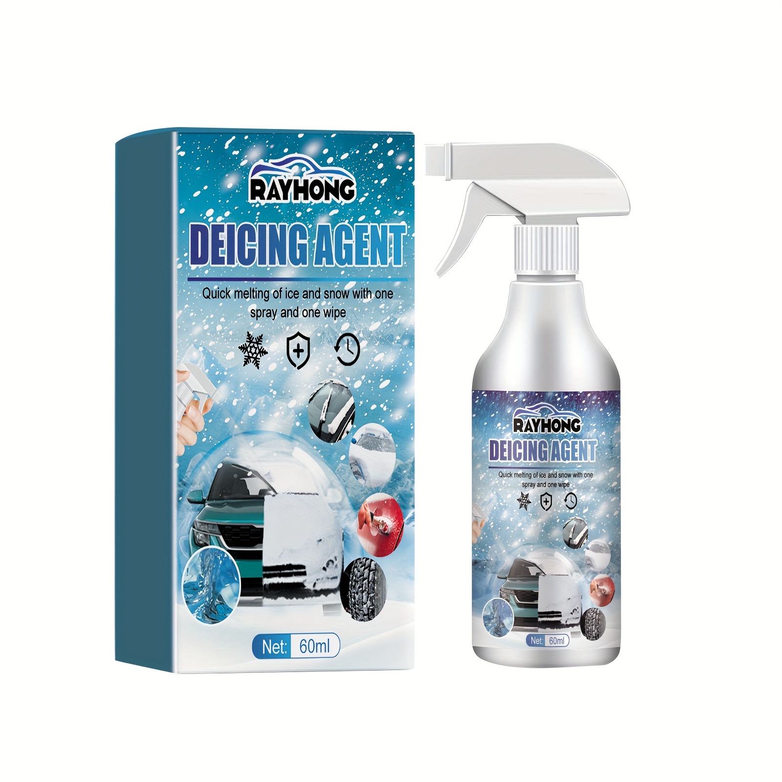 2x Car Windshield Snow Melt Spray Multi-purpose Deicing And Snow Melting  Agent Prevents Re-freezing Thawing Spray For Car And Home Kr