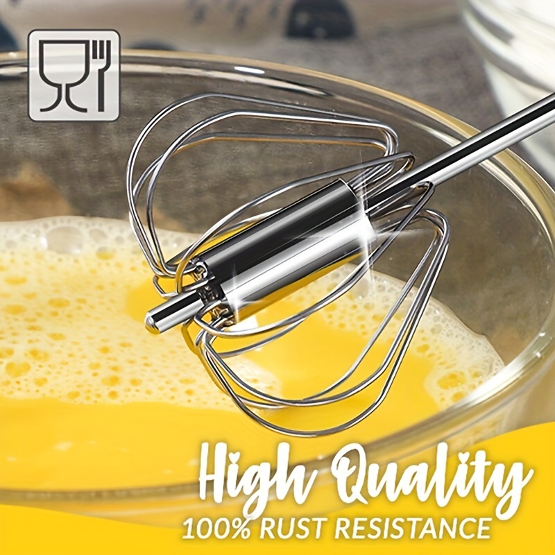 lulshou Stainless Steel Whisk Hand Push Rotary Whisk Semi-automatic Mixer  Stirrer 