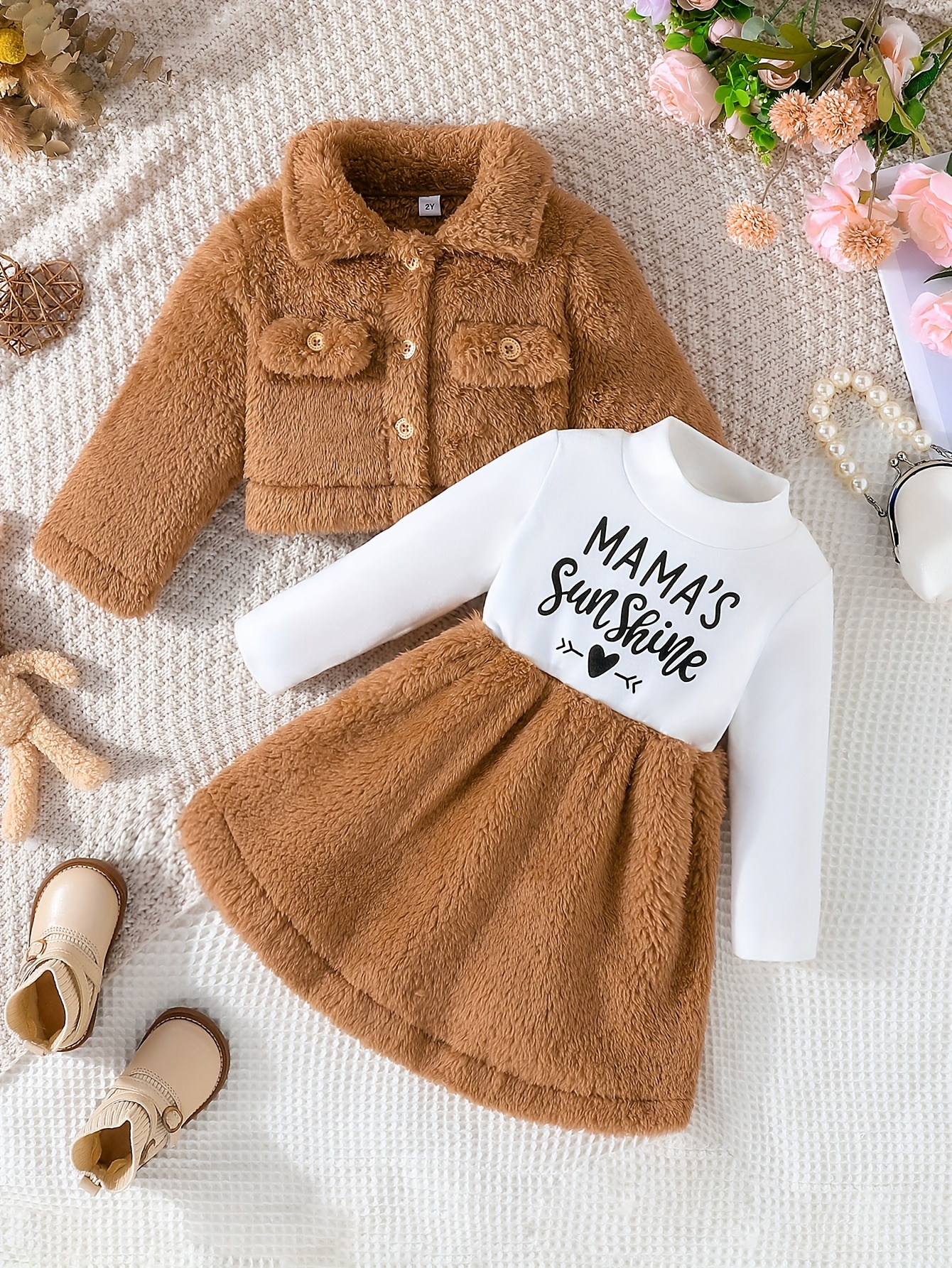 Baby Girl Clothes Suits Fashion Letter Dress Kids Girls Outfits Spring Fall  Long Sleeve Mini Dress+Vest Girls Set