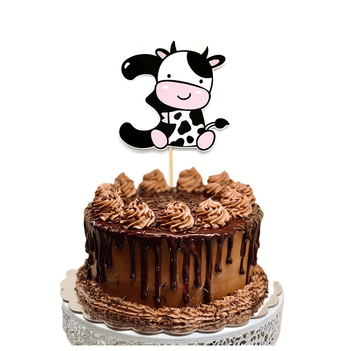 JeVenis Décoration de gâteau en forme de vache mignonne - Décoration de  gâteau d'anniversaire pour fête prénatale : : Épicerie et Cuisine  gastronomique