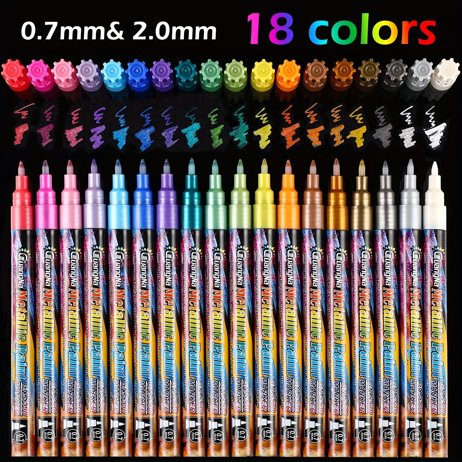 Acrylic Paint Pens 18 Colours Permanent Markers Set Rock Painting