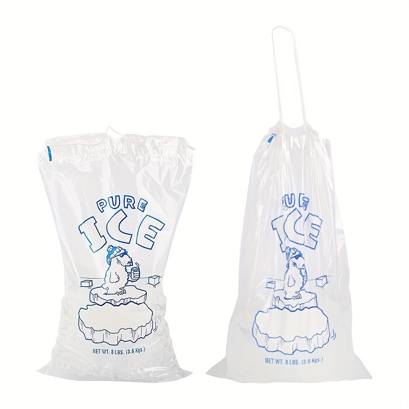 White Plastic Ice Cube Bags
