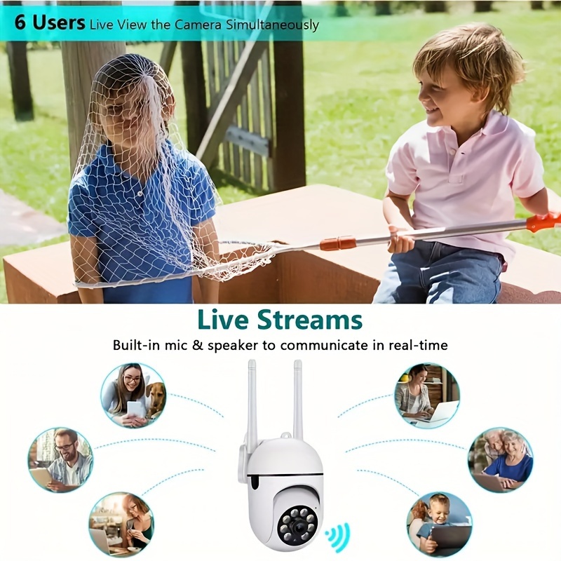 SDETER – caméra de sécurité WiFi sans fil, moniteur caméra pour bébé et  animaux de compagnie, surveillance, IR, vision nocturne, P2P, CCTV, IP,  1080P, 720P, ✓ Meilleur prix au Maroc