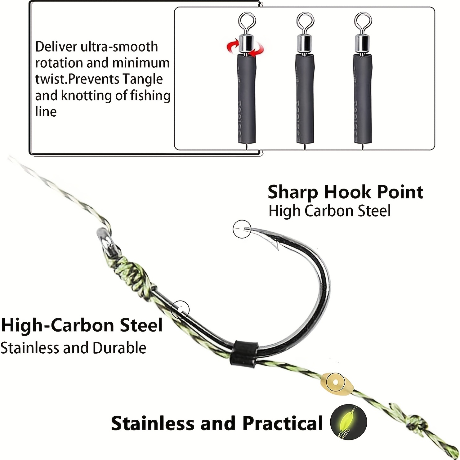 Carp Fishing Hair Rigs High Carbon Steel Curved Barbed - Temu