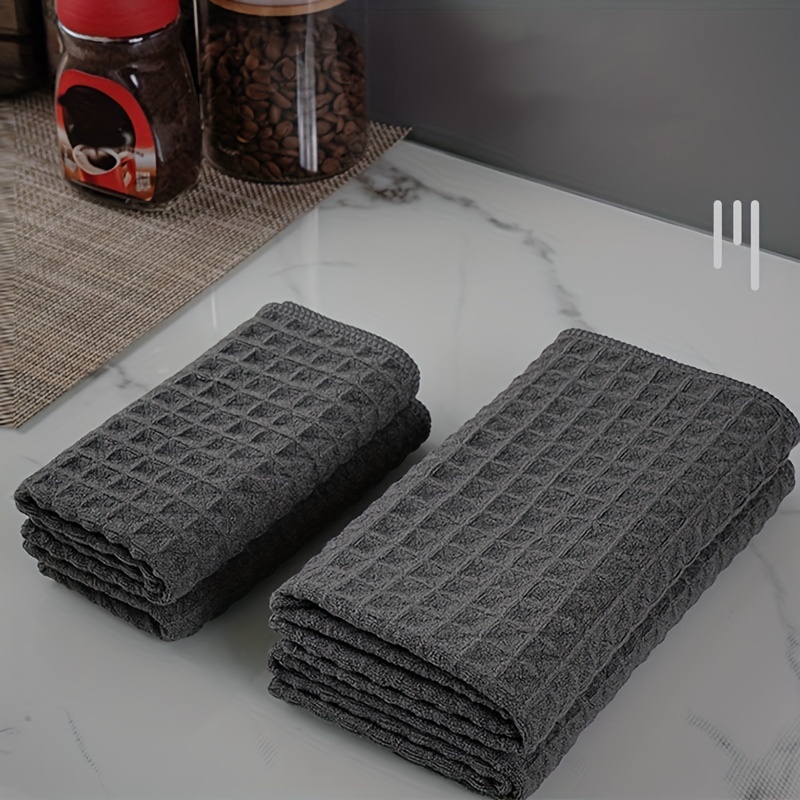 1pc Waffle Stripe Kitchen Dish Cloth, Oil Stain Cleaning, Non-shedding, Pot  Scrubber Towel
