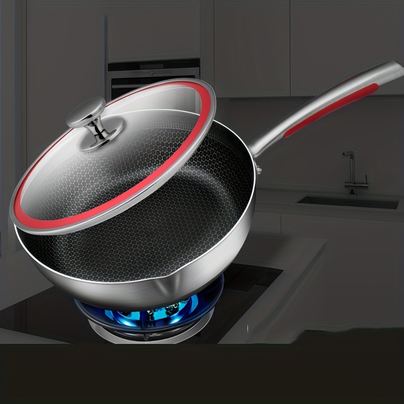 Deep Non Stick Frying Pan Pan Wok Frying Skillet Honeycomb Cooking Nonstick  Induction Flat Stir Kitchen