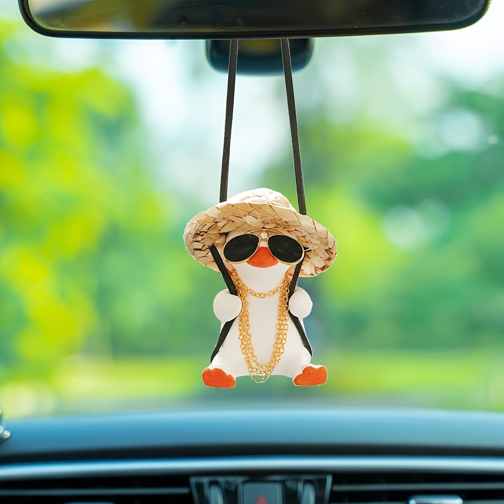 Duck Car Pendant Car Mirror Pendant Swing Duck Pendant Car Hanging Ornament