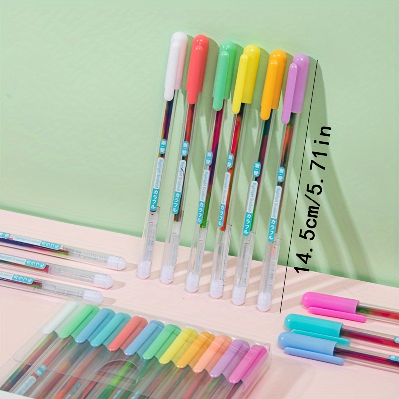 6pcs colorful gradient pen Creative Ledger Pen Highlighter pen Multi-color  pen Flash pen six-color set Highlighter gradient