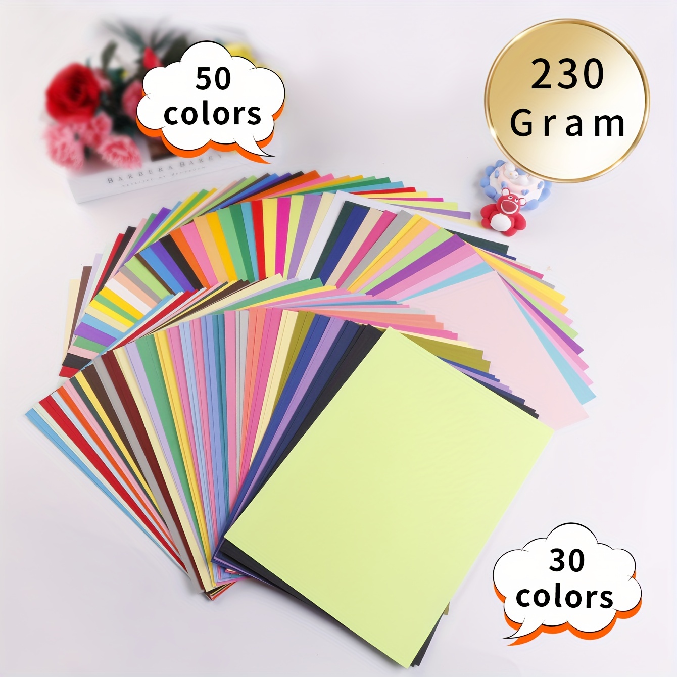 

50/60pcs 230gms Handmade Diy Model Making: Brighten Up Your Greeting Cards With 30/50 Colors Multicolor Paper Color Card Paper!
