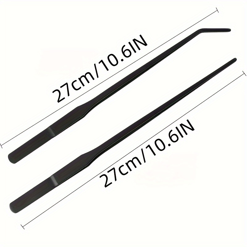 2-Pack 15 inch Heavy Duty Stainless Steel Long Tweezers, Curved and  Straight Design with Anti-slip Grasp Tips Large Tongs for Reptiles Feeding