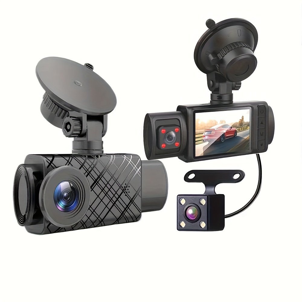 3 Camera Lens Car Dvr 3 channel Dash Cam Hd 1080p Dash - Temu