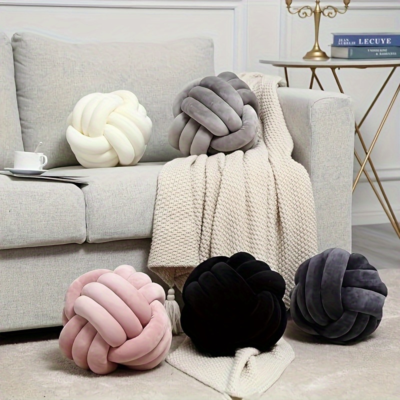 

1pc Knot Pillow Ball, Soft Decorative Throw Pillow Cushion, Round Plush Knot Pillow, For Modern Home Bedroom, Living Room, Sofa, Cute Sofa Cushion Knotted Plush Pillow Handmade Woven Pillow