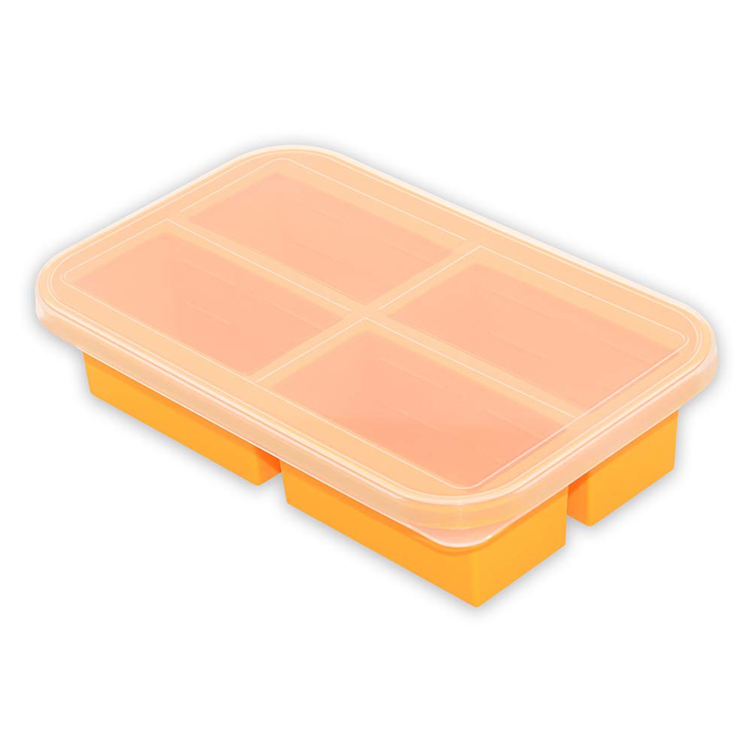 Kitchen Silicone Freezer Tray with Lid Easy Release Molds for Food Storage & Freeze Soup, Broth - Ash, Gray