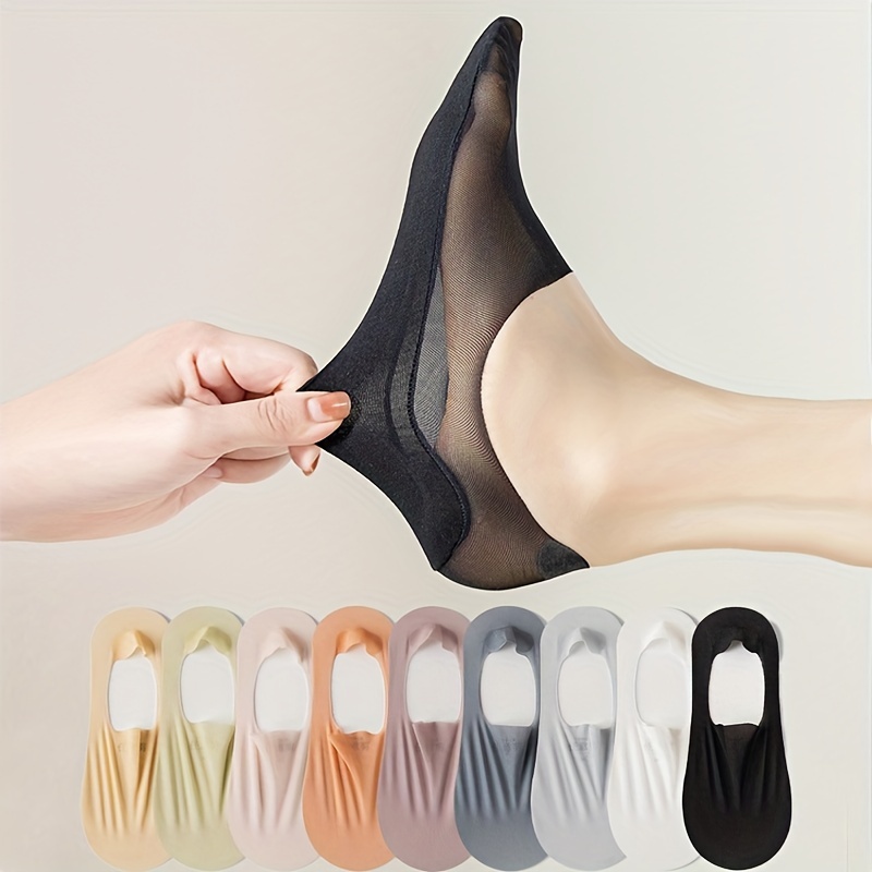 10Pairs Ultra-thin Transparent Socks Nylon Stocking Women Socks Summer  Elastic Thin Ruffled Silk Female Ladies Ankle Short Socks