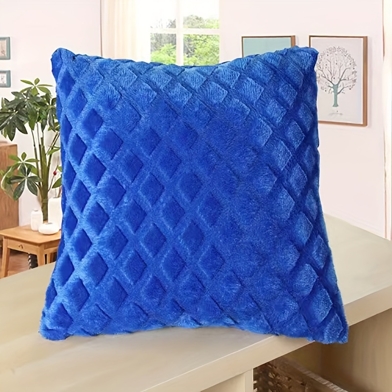 

4pcs, Thick Plush Plaid Style Polyester Cushion Cover, Pillow Cover, Room Decor, Bedroom Decor, Sofa Decor, Collectible Buildings Accessories (cushion Is Not Included)