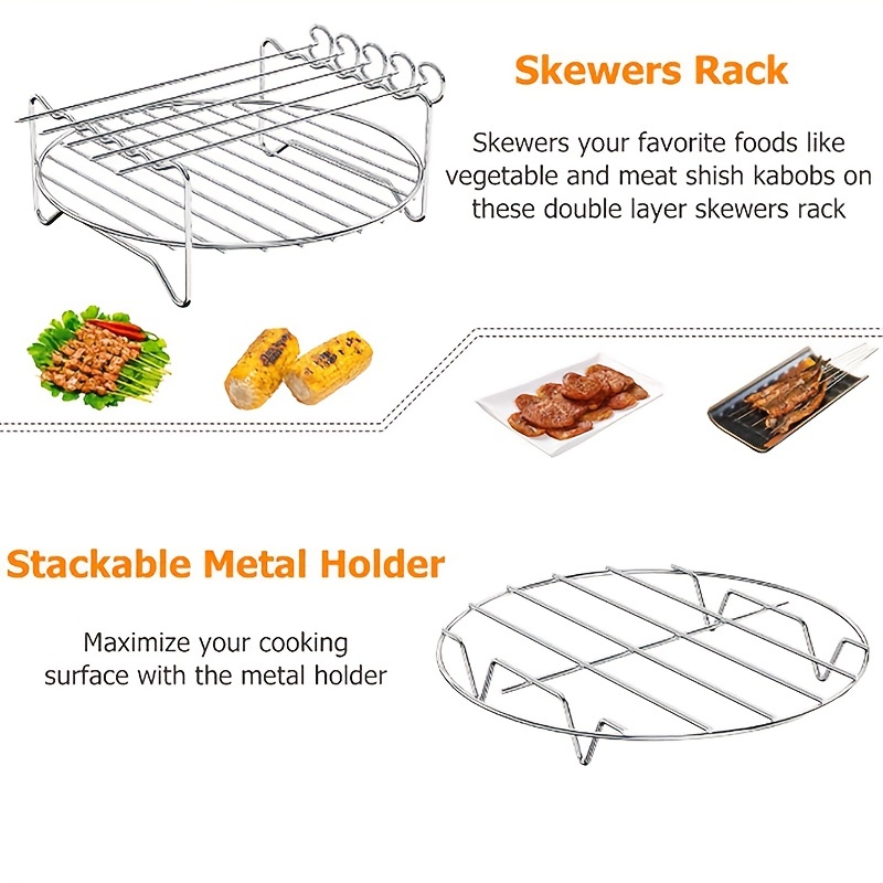 Air Fryer Rack for Dual Basket Multi-purpose Dehydrator Rack with