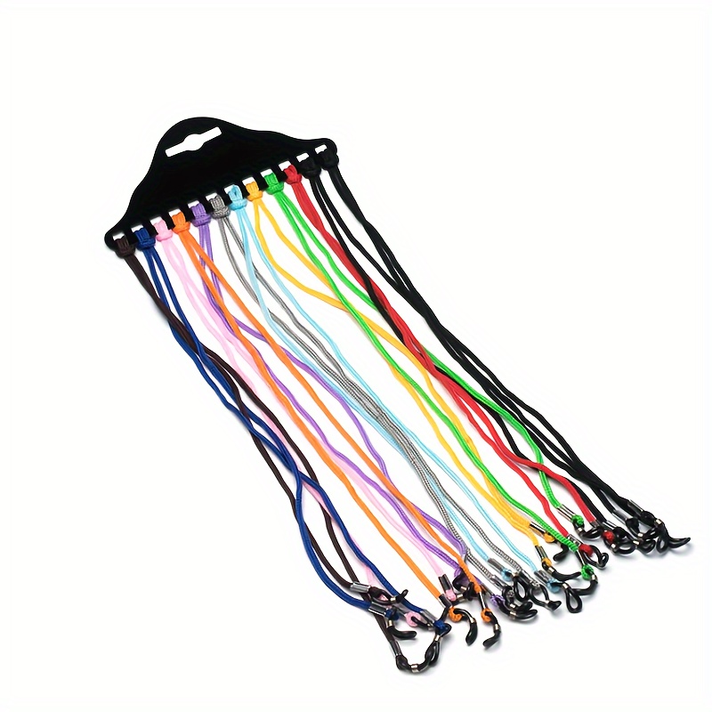 

12pcs/set, Classic Simple Colorful Glasses Straps, Comfortable Practical Glasses Lanyards, Outdoor Sports Glasses Ropes