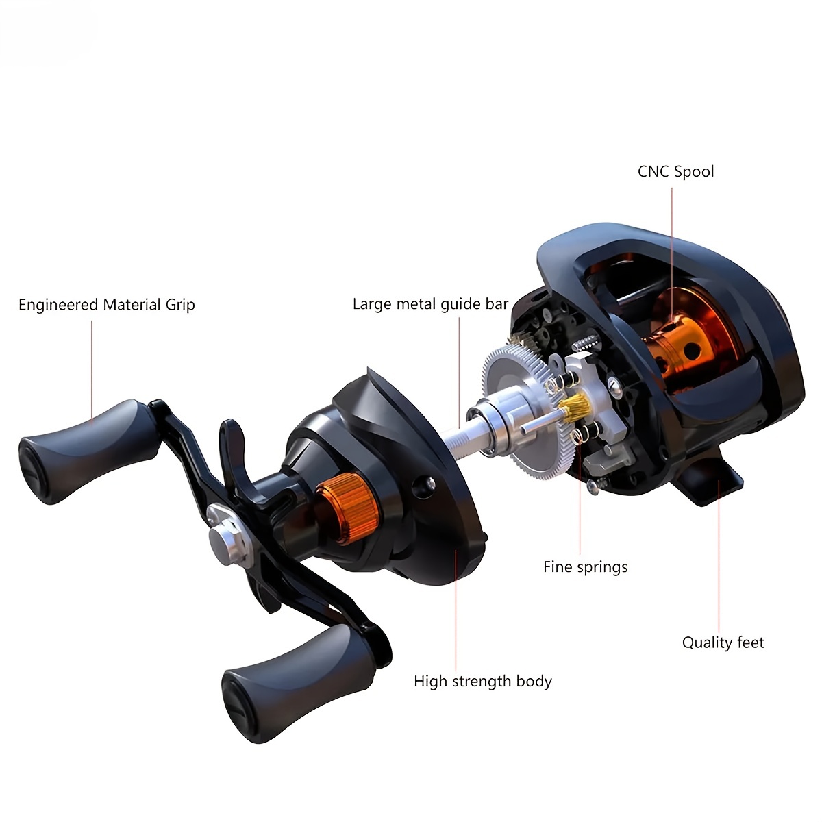 6.3:1 Gear Ratio Metal Fishing Reel Lightweight Spool Max - Temu