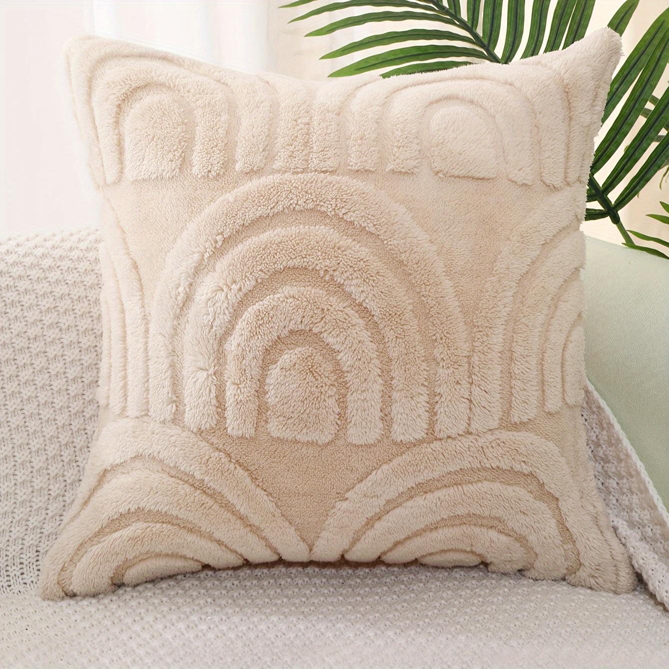 1pc Pv Velvet Arch Flower Shaped Pillowcase