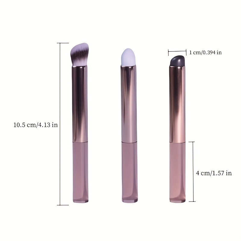 2pcs Mushroom-shaped Concealer Brush, Soft Round Top Brush For Tear Trough  Concealing