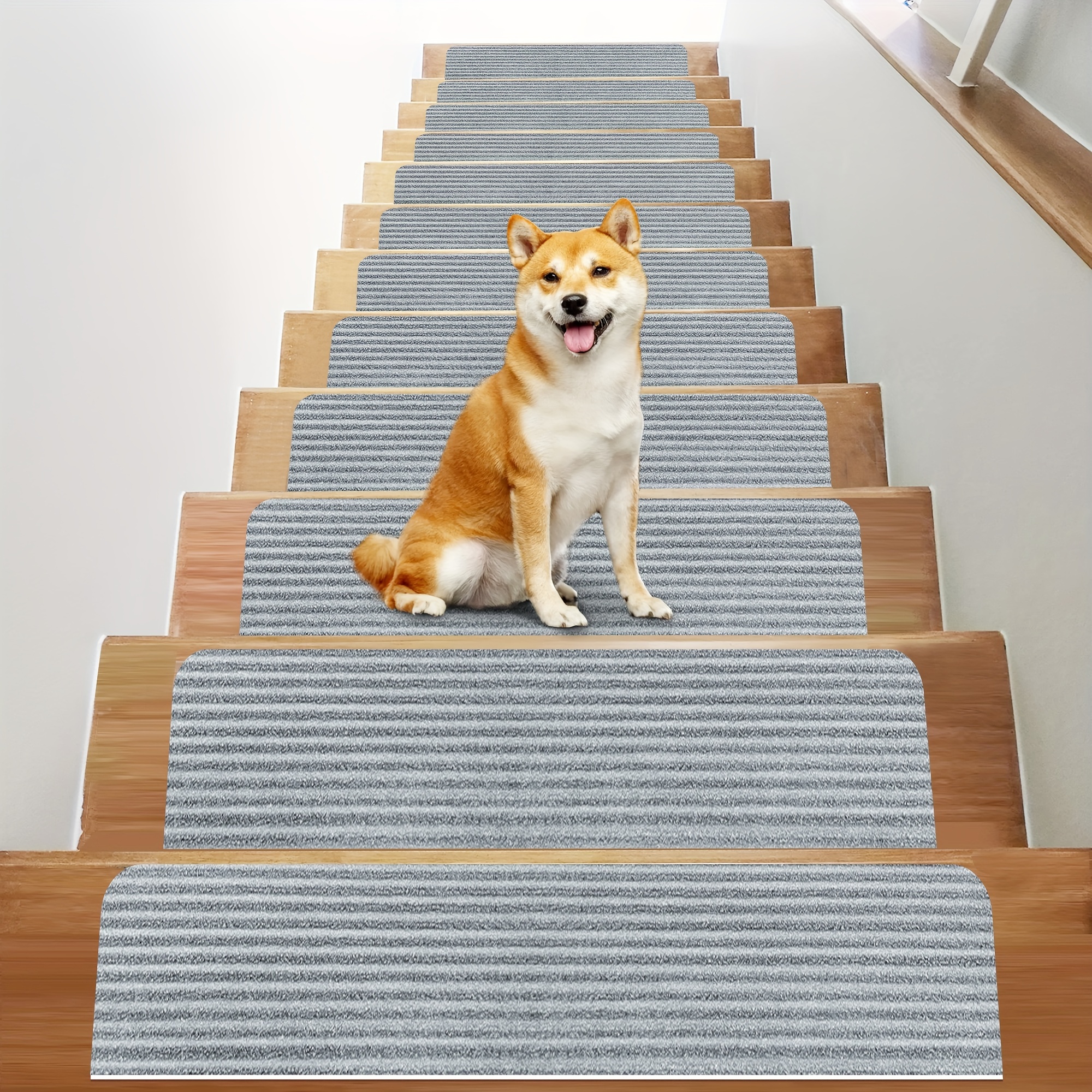 Paquete de 14 alfombras antideslizantes para peldaños de madera, para  interiores, para peldaños de madera, antideslizantes, seguridad para  perros