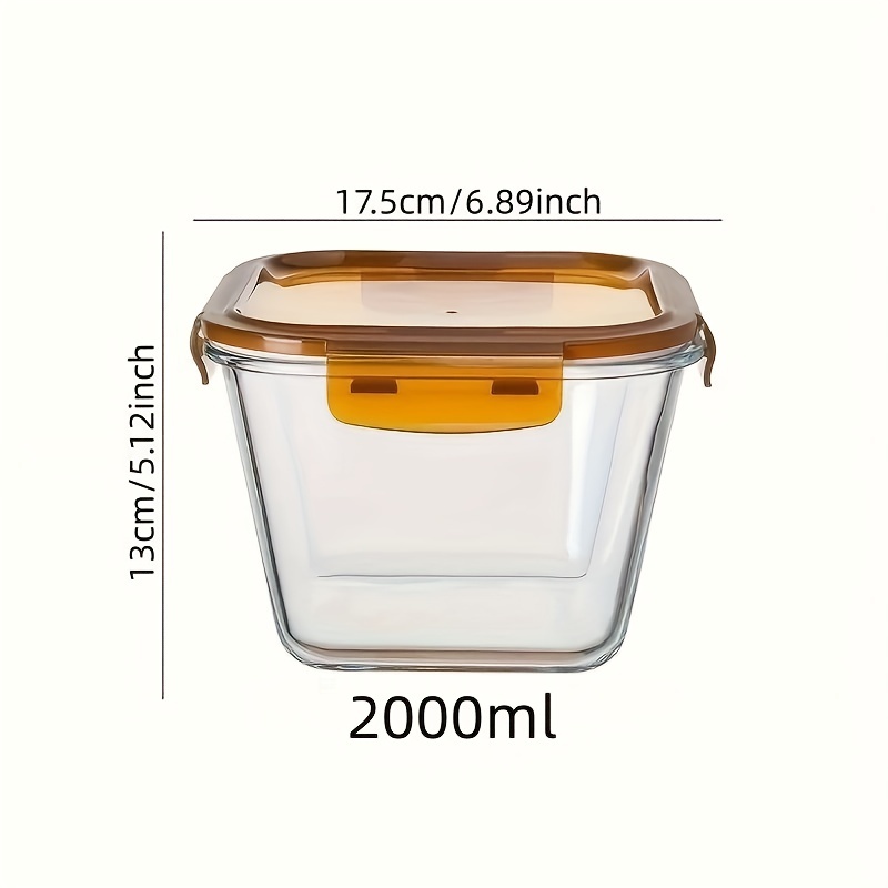 Food Fresh Keeping Container Leftover Storage Box Refrigerator Fresh  Keeping Glass Bowl Meal Box With Lid Large Lunch Box Home Kitchen Supplies  - Temu