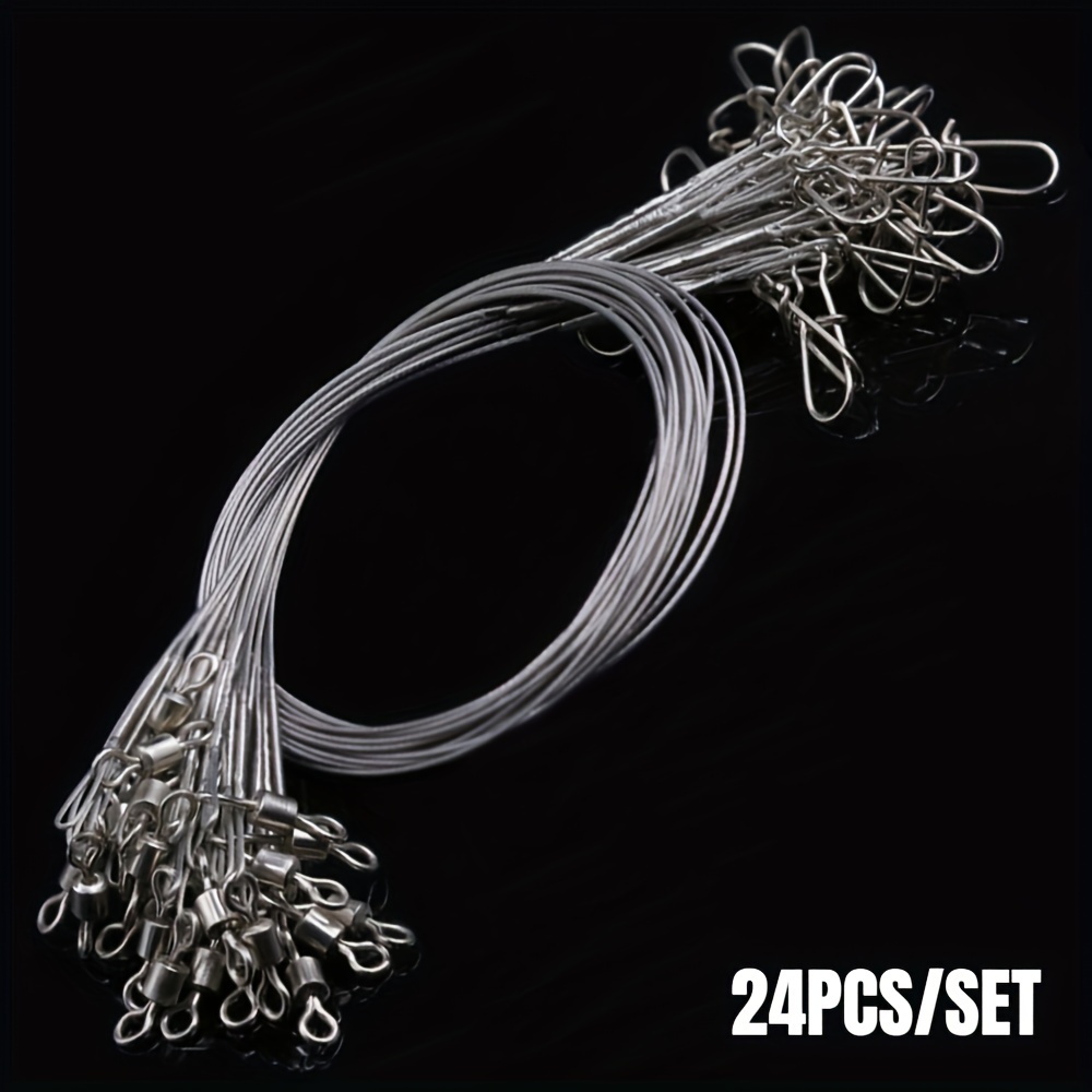 24pcs/set Durable Steel Wire Fishing * with Swivels and Snaps for Saltwater  and Freshwater Fishing - Strong and Reliable for Catching Big Fish