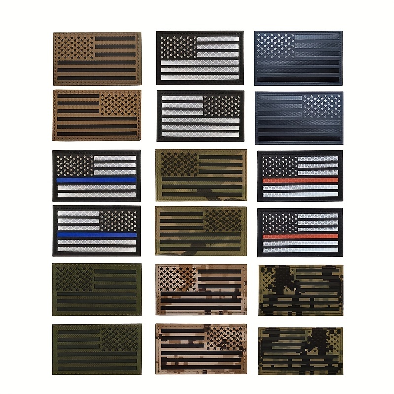 Military Patches, Reflective USA Flag Patch Infrared IR Tactical Morale  Patches US Army Sergeant E-9 Major Rank Chevrons Stripes Airborne Badges 4