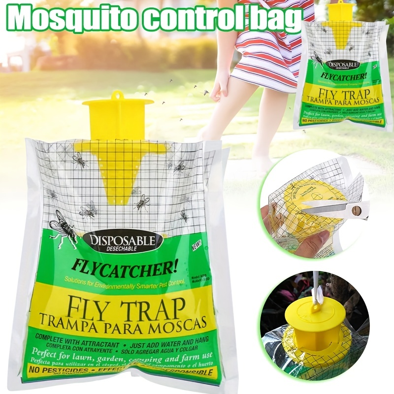 Disposable Hanging Fly Trap With Bait, Outdoor Foldable Fly