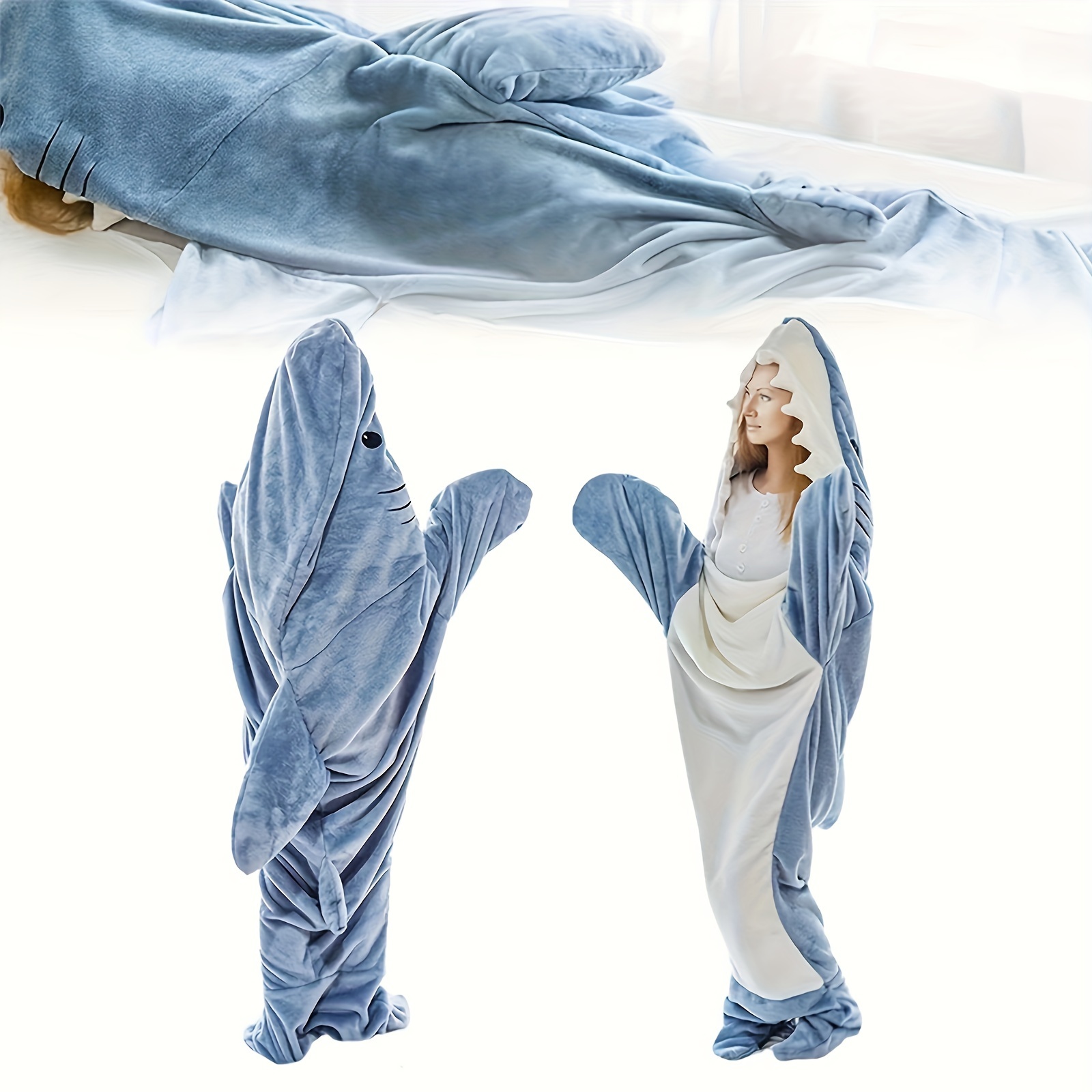 Wearable Blanket Hoodie Cartoon Pajamas Winter Sleeping Sack Pijamas De  Mujer Shark Warm Cozy Nightgown Tiburon Sleepwear - AliExpress