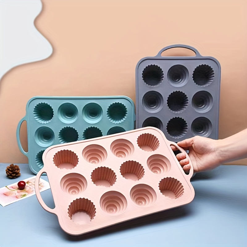 Food Grade Silicone Muffin Pan - 24 Cavity Baking Cake Mold With