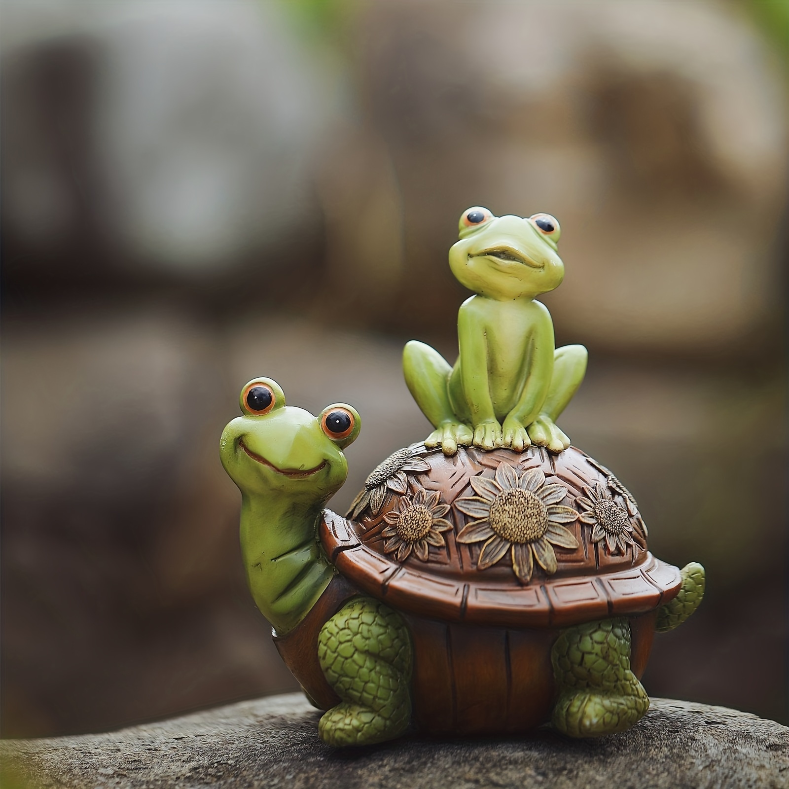 Outdoor Resin Statue Simulation Frog Turtle Animal Sculpture - Temu