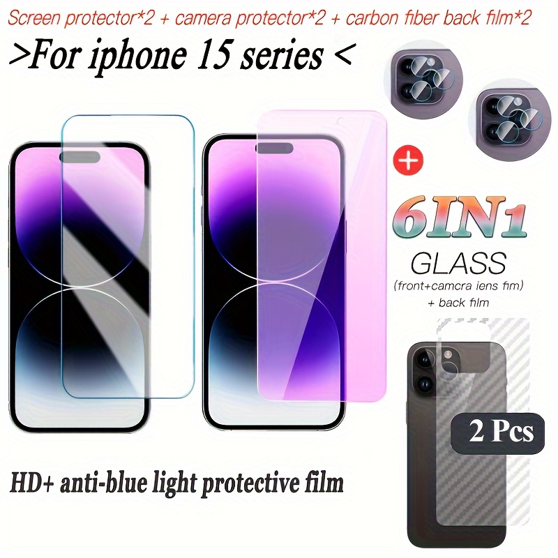 Protector de vidrio trasero para iPhone 15 Pro Max [3 unidades], iPhone 15  Pro Max, protector de pantalla trasera de vidrio templado trasero con