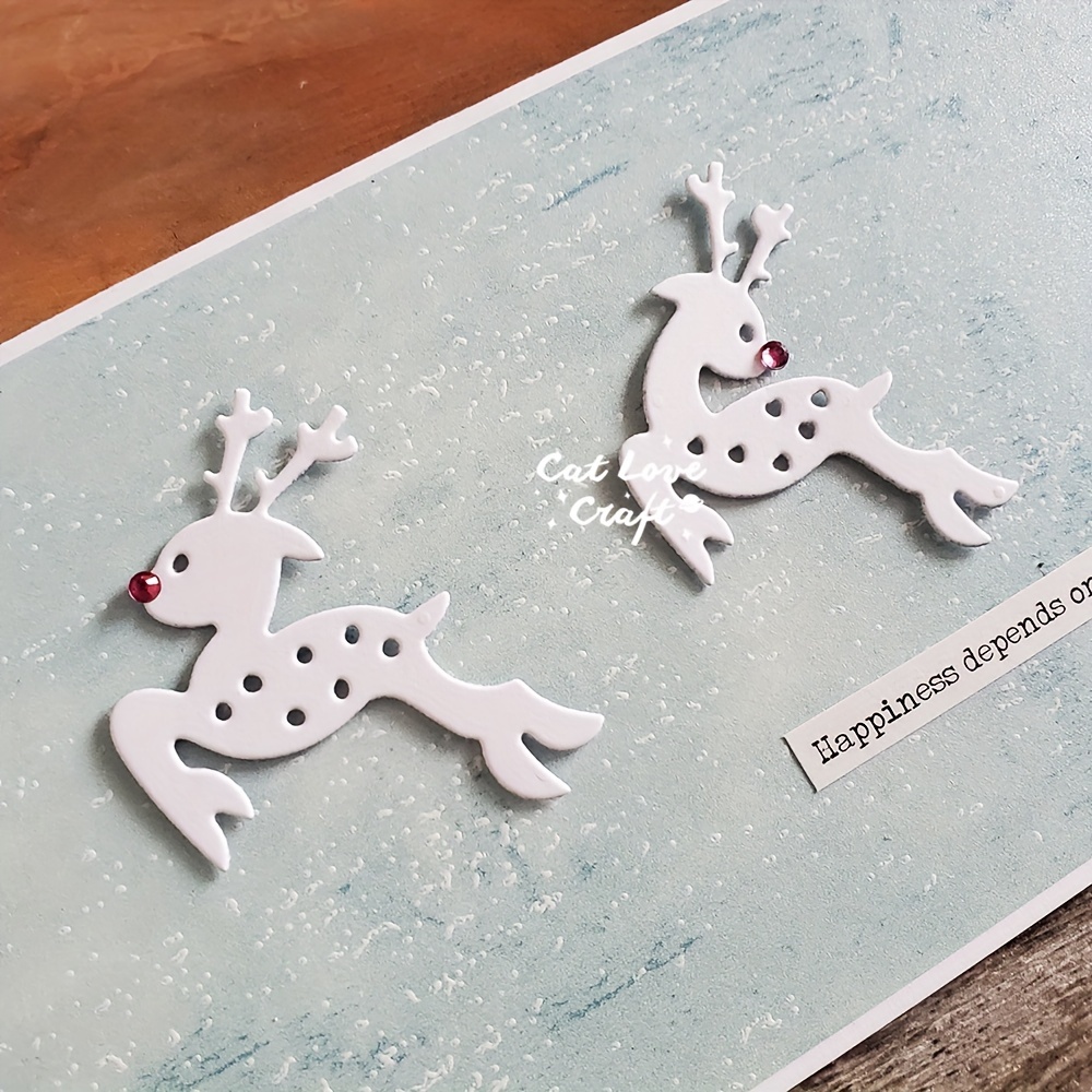 Christmas Deer Metal Cutting Dies Scrapbooking Stencil Die Temu