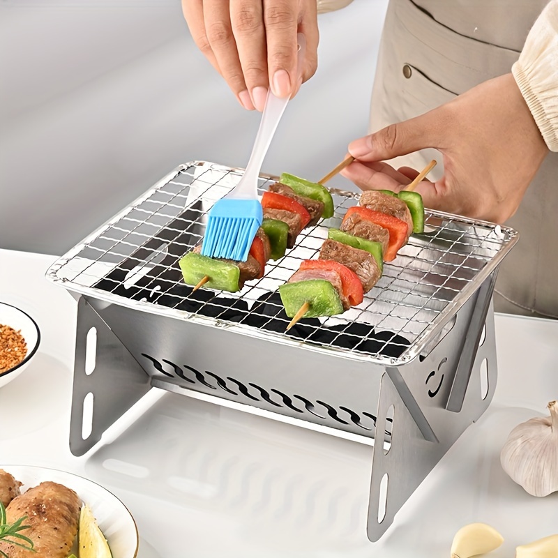 Electric Barbecue Grill Smokeless BBQ Oven Countertop Grills for Indoor  Family Party Outdoor Picnic Camping Stainless Steel